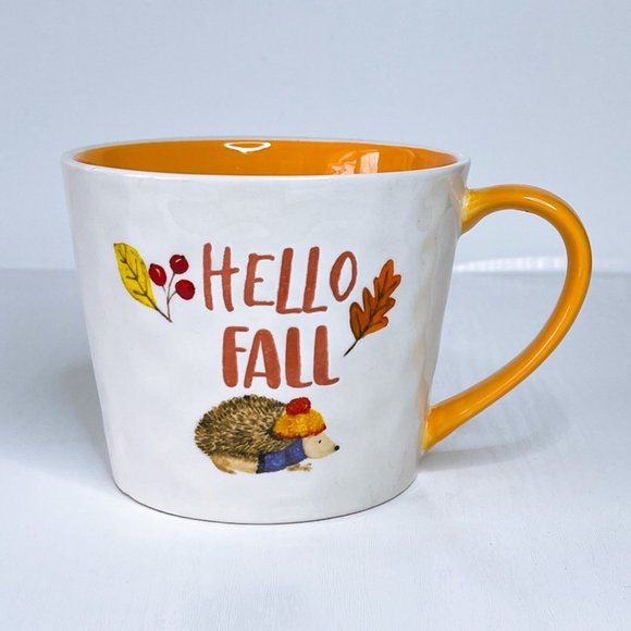 Harvest Green Studio England Stoneware Hello Fall Hedgehog Coffee Mug Tea Cup - Picture 2 of 9